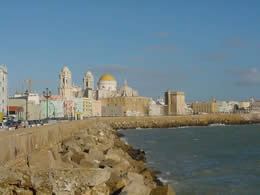 Cadiz cathedral and waterfront